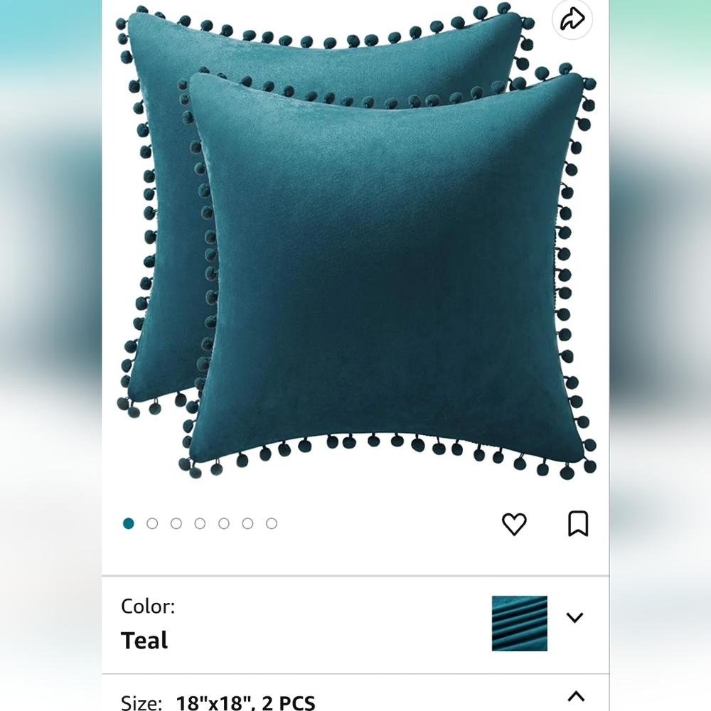 NEW 18x18 Teal Pillow Covers set of 2